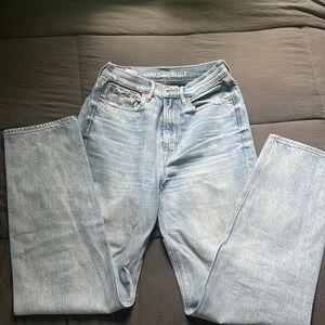 American Eagle, straight leg light wash jeans